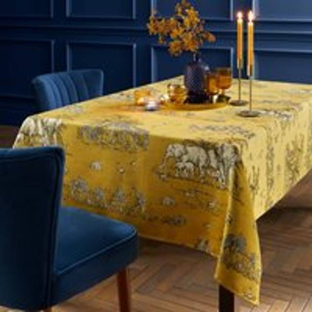 Animal Ochre Jacquard Tablecloth