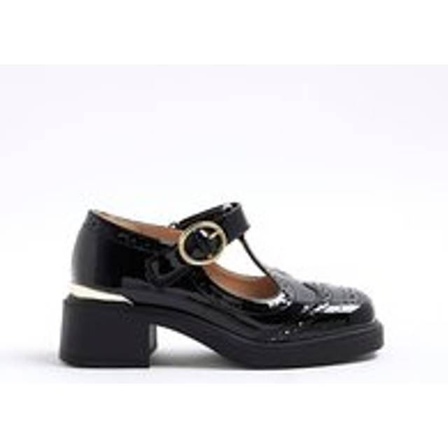 River Island Girls Black Heeled T-Bar Mary Jane Shoes - 1