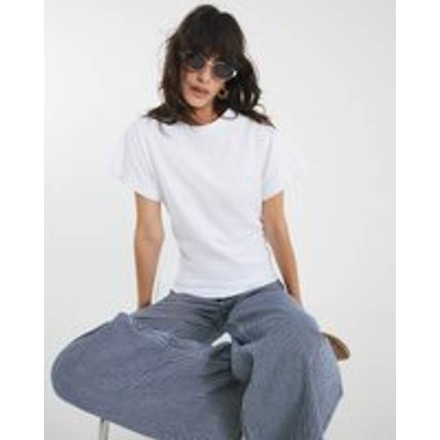 River Island Womens White Ruched Side Kimono Sleeve T-Shirt - M