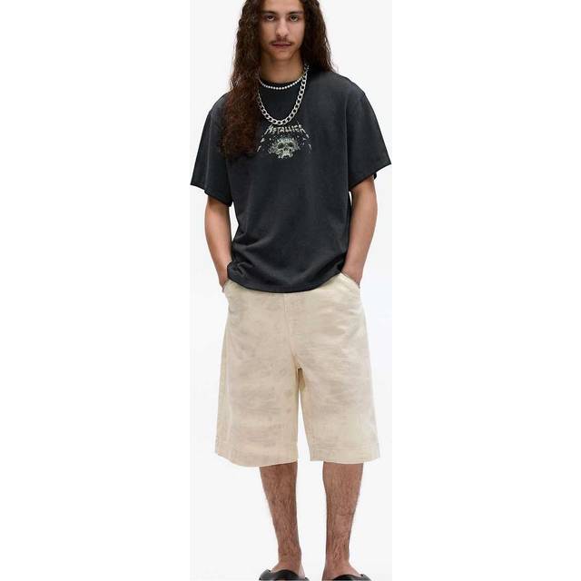 Pull&Bear – Svart t-shirt med Metallica-tryck med dödskalle-Svart/a