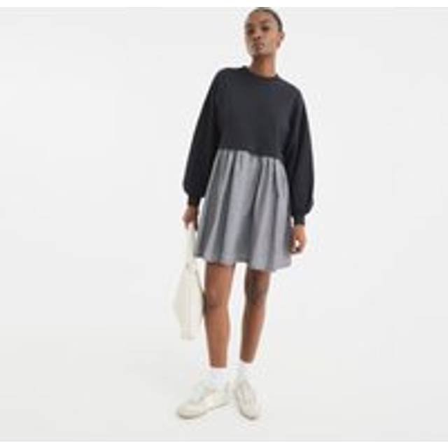 River Island Womens Black Hybrid Stripe Sweatshirt Mini Dress - XXL