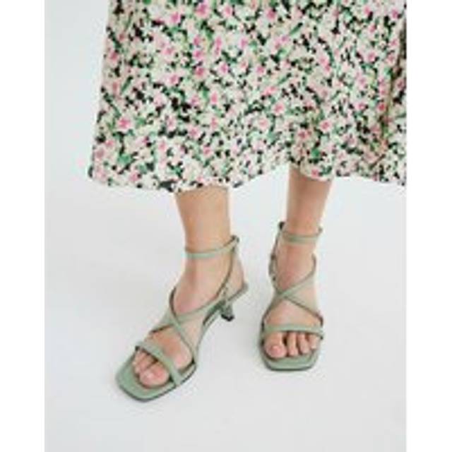 River Island Womens Green Kitten Heel Strappy Sandals - 4