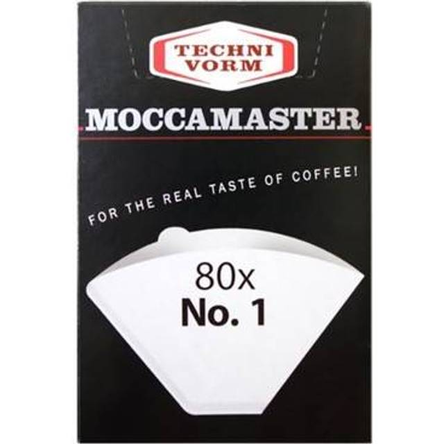 Vitt pappersfilter Moccamaster, 80 st. (kompatibelt med Moccamaster Cup-One)