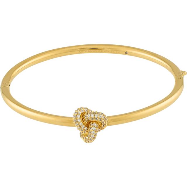 kate spade new york Double Knot Pave Bangle, Clear/Gold