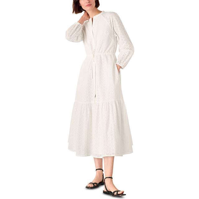 Whistles Broderie Mabel Cotton Midi Dress