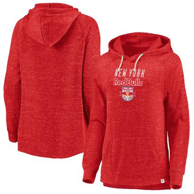 Women's Fanatics Red New York Red Bulls Faded Script Pullover Hoodie