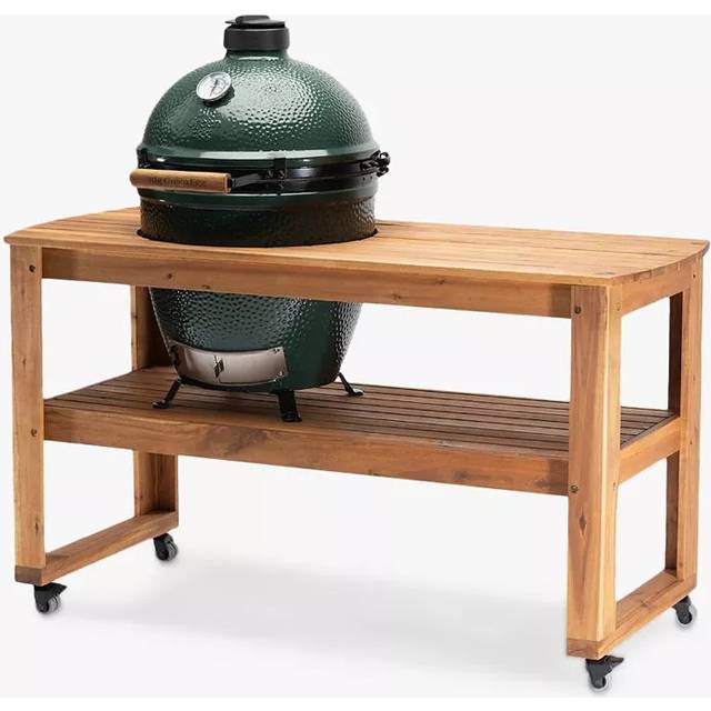 Big Green Egg Large Egg BBQ & Eucalyptus Wood Table Bundle with ConvEGGtor & Cover