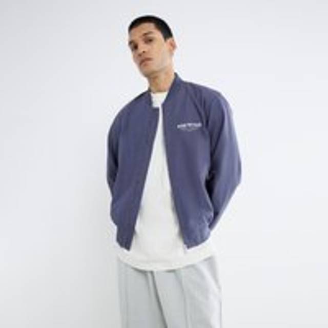 Mens River Island Blue Ame Le Nuit Bomber Jacket