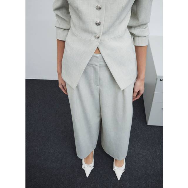 River Island Womens Grey High Waisted Wide Leg Trousers - 16