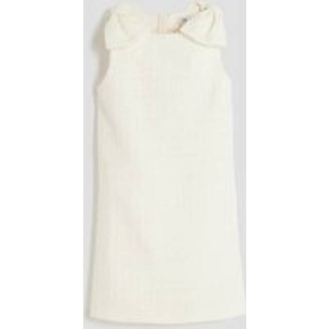 River Island Girls Cream Check Boucle Bow Shift Dress - 7 Yrs