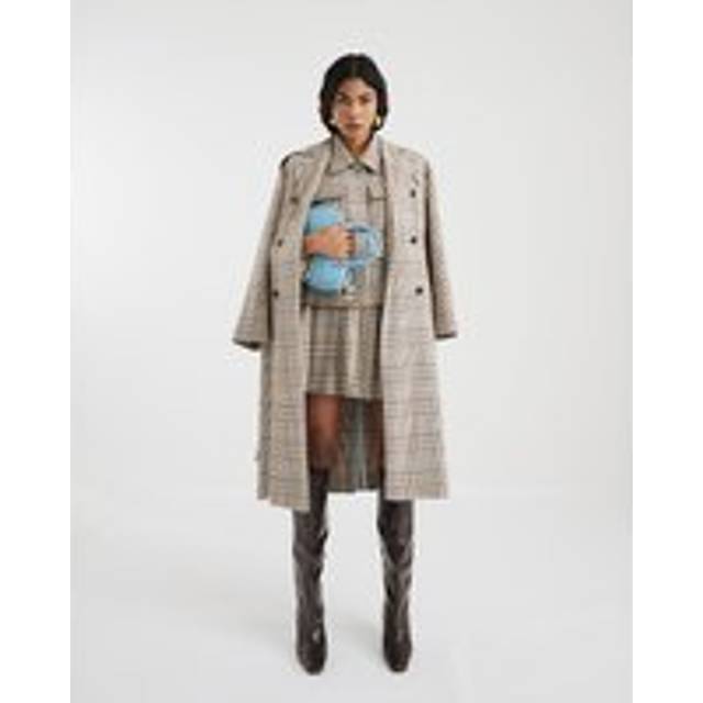 River Island Womens Brown Pleated Check Mini Skirt - 10