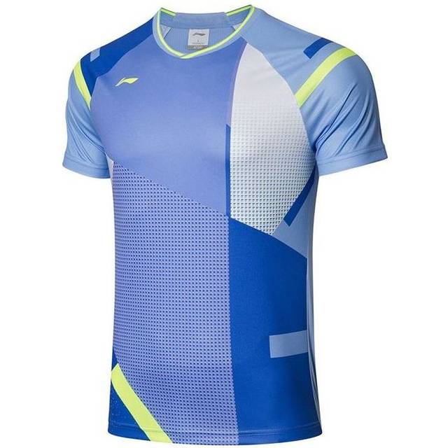 Li-Ning Badminton Training T-shirt 'Blue' AAYR011-4 - Blue/White/Green - XXL