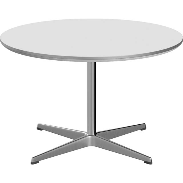 Fritz Hansen - A222 Cirkulär Soffbord, Ø75 cm, Laminat, White - Soffbord - Arne Jacobsen,Piet Hein - Vit - Metall/Trä
