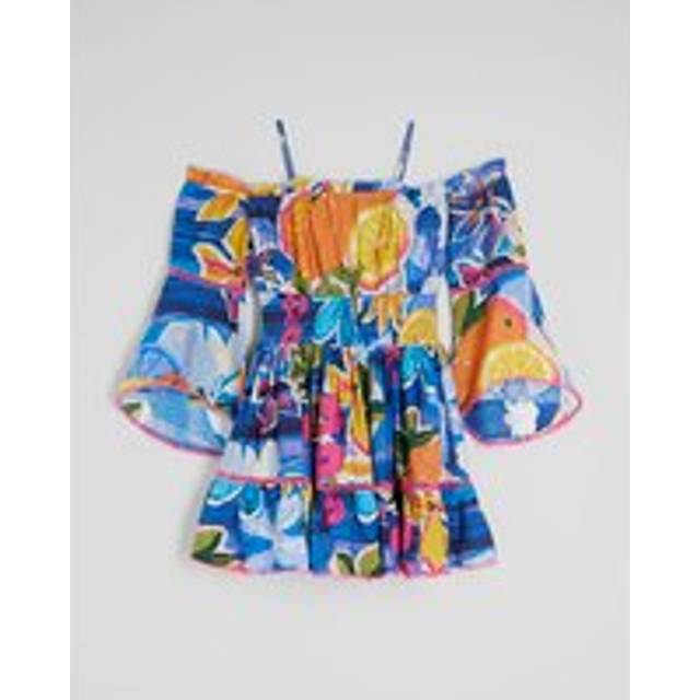 River Island Girls Blue Fruit Print Bardot Dress - 7-8 Yrs