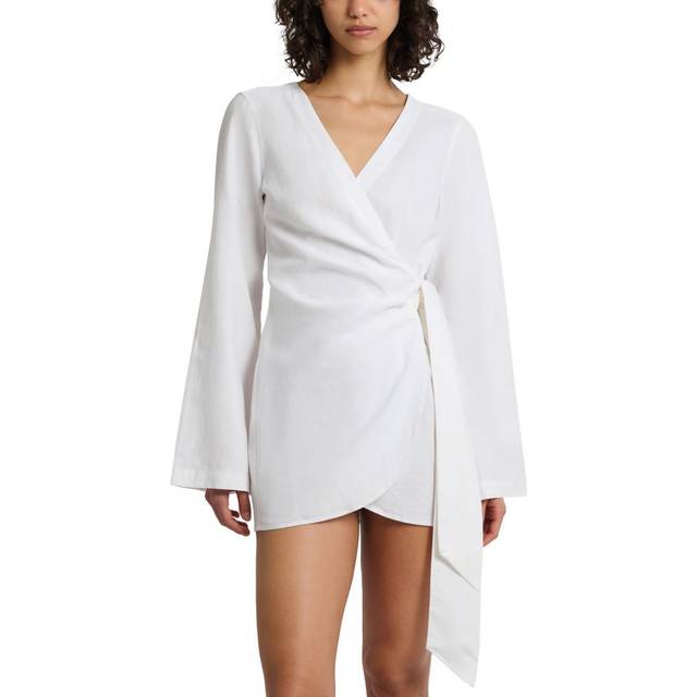 Onia Air Linen-Blend Wrap Dress