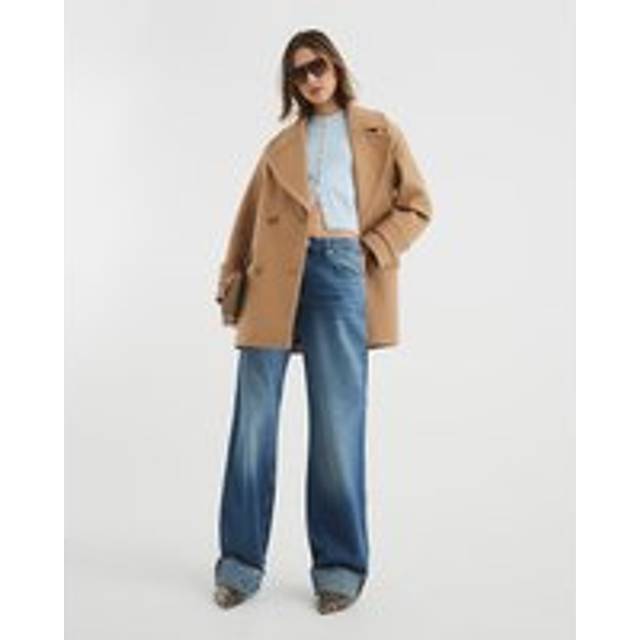 River Island Womens Camel Double Breasted Peacoat - 16