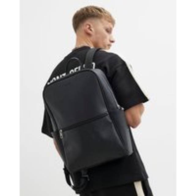 Mens River Island Black Smart Textured Backpack - One Size