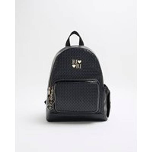 River Island Girls Black Faux Leather Weave Backpack - One Size