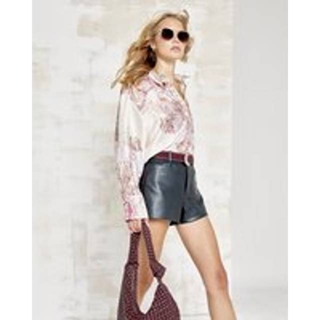 River Island Womens Pink Satin Paisley Long Sleeve Shirt - 16