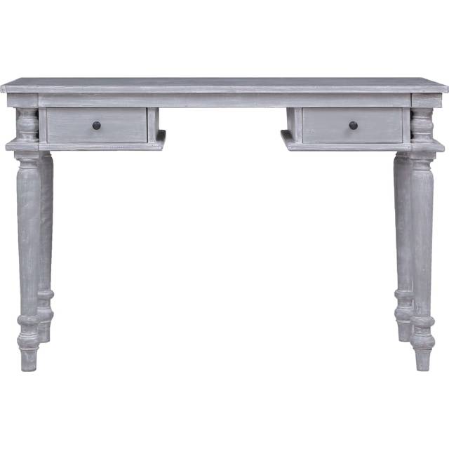 vidaXL Desk 115x50x78 cm Solid Mahogany Wood - Grey