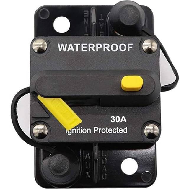 30 Amp Circuit Breaker 12V- 48V DC Manual Reset for Trolling Motor Rv Marine Boat Vehicles System Protection (30A)