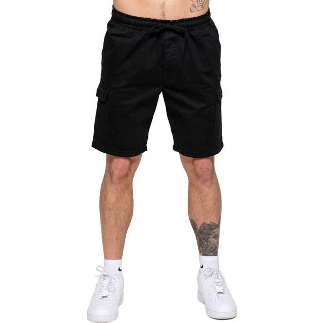 Kruze mens cargo shorts combat elasticated waist summer cotton chino half pants
