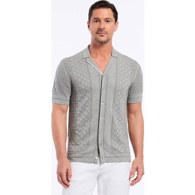 Robert Graham Robert Graham Delmar Short Sleeve Sweater - GREY (L)
