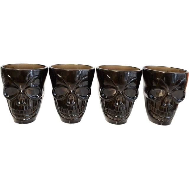 4Pcs  Halloween Clear Skull Shot Glasses - 55ml Tableware Spooky DÃ©cor