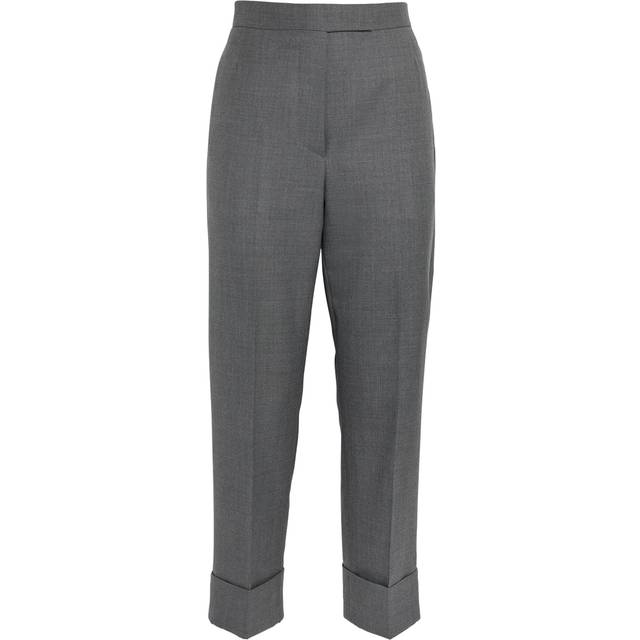 Backstrap Straight-Leg Crop Twill Trousers - MED GREY - 38 IT (2 US)
