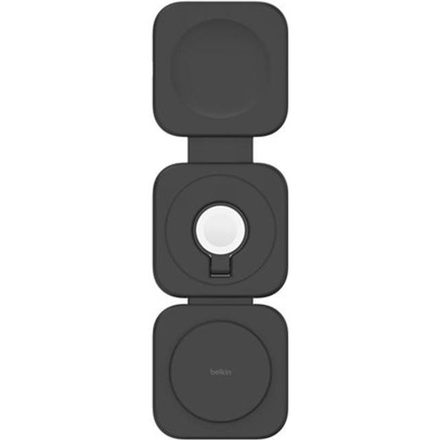 Belkin BoostCharge Pro 3-in-1 Magnetic Foldable Wireless Charging Travel Pad with Qi2, 15W, Black