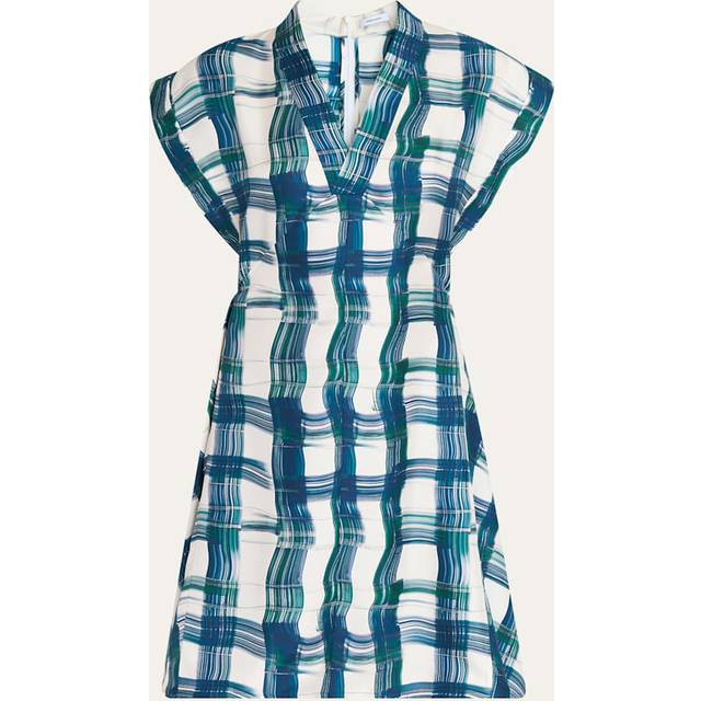 Ferragamo Women Stylized tartan dress Blue