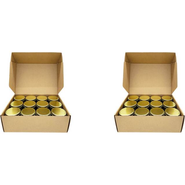 Candle Tins, 48 Piece, 4Oz Metal Containers for Making Candles, Arts & Crafts, Dry Storage,Gold