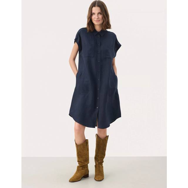 Part Two Ellena Linen Blend Midi Shirt Dress