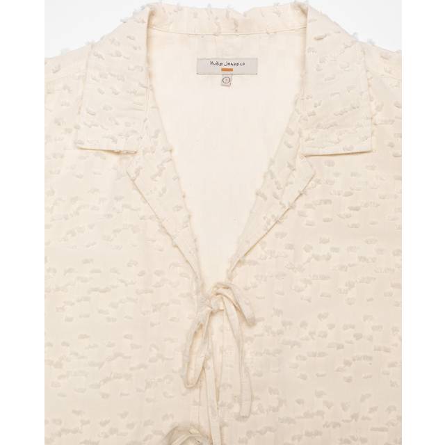 Nudie Jeans Moa Tie Fringe Shirt, Off White