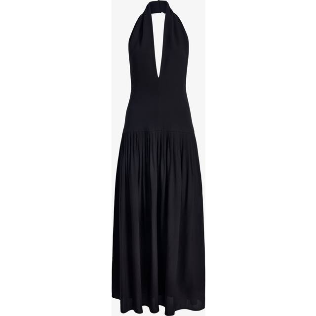 Tala Halter Viscose Georgette Dress - BLACK - 8