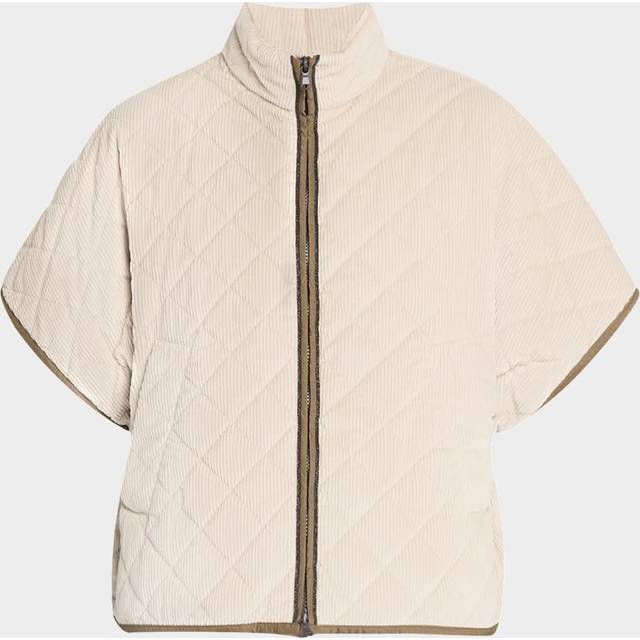 Corduroy Short-Sleeve Cashmere Padded Thermal Jacket - NUDE - 42 IT (6 US)
