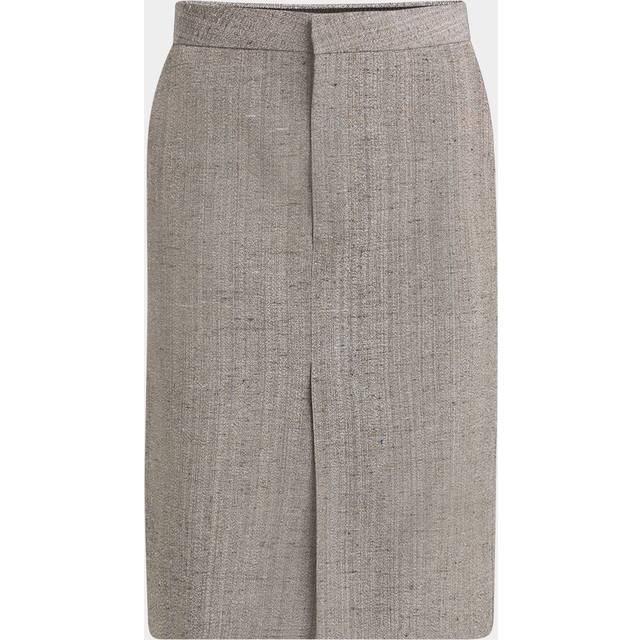 Knotted Melange Straight Skirt - BROWNMULTI - 44 IT (8 US)