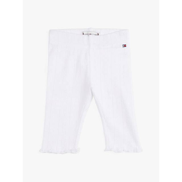 Tommy Hilfiger Baby Girls White Cotton Pointelle Leggings - 9-12 month