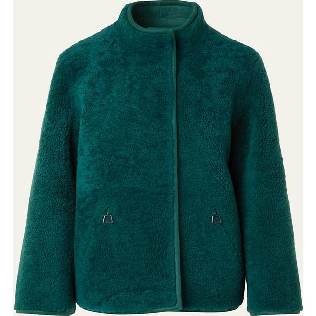 Dru Reversible Shearling and Leather Jacket - ENGLISH GREEN - 4