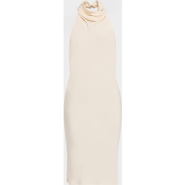 Tom Ford Halterneck silk sable cocktail dress - white (UK 12)
