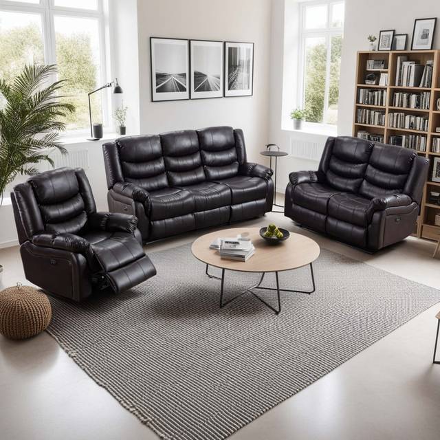 Electric Reclining Sofa - Brown