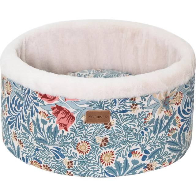 Luxury Cat Round Bed Small Dog Non Slip Bower Floral Print William Morris & Co
