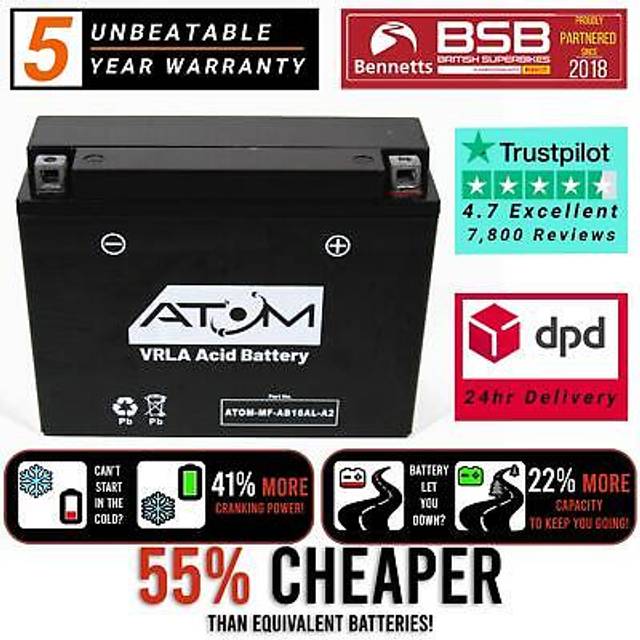 Yb16al-a2 atom agm motorcycle battery 12v for ducati 996 1999-2002