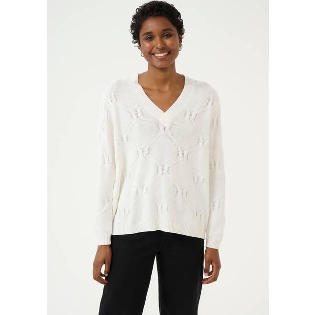 KAFFE Charlie Diamond Knit V-Neck Jumper