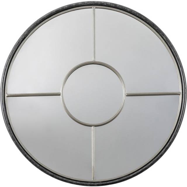 Eleck Round Metal Framed Wall Mounted Accent Mirror in Silver (80cm H x 80cm W)