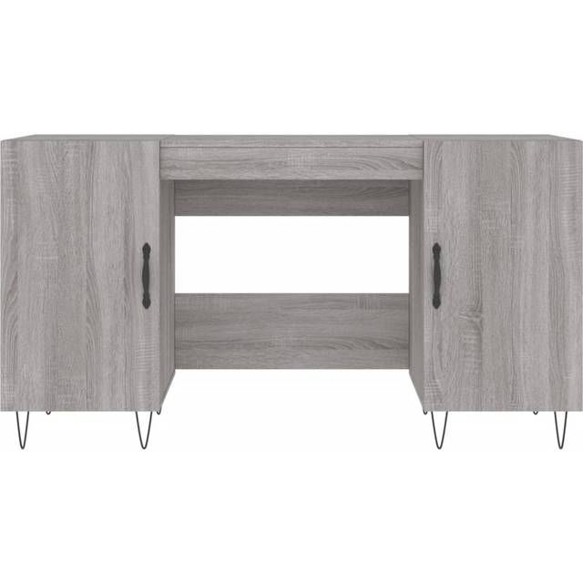 vidaXL Desk Grey Sonoma 140x50x75 cm Engineered Wood