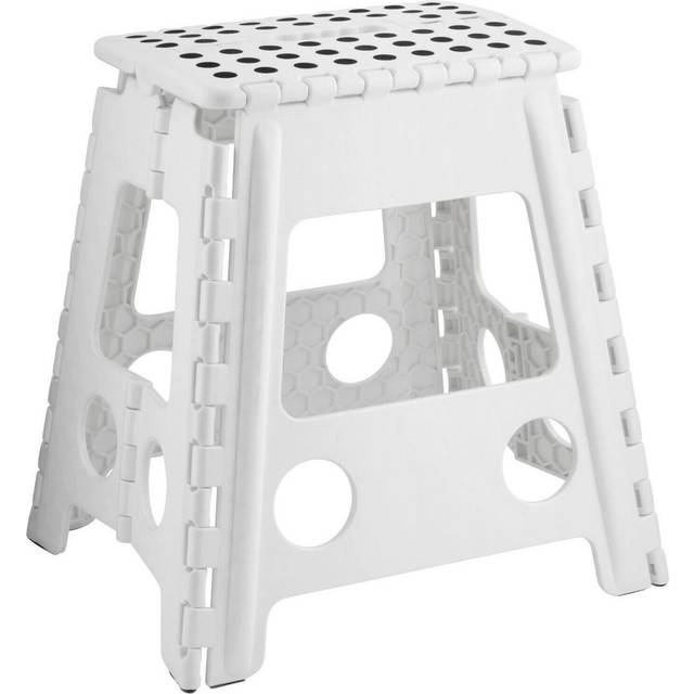 MantraRaj Folding Step Stool Lightweight Foldable for Kids (White, Large)