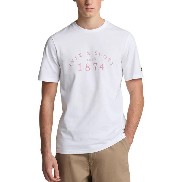 Lyle And Scott Men's Established Heritage Graphic T-Shirt - White - Size: 34
