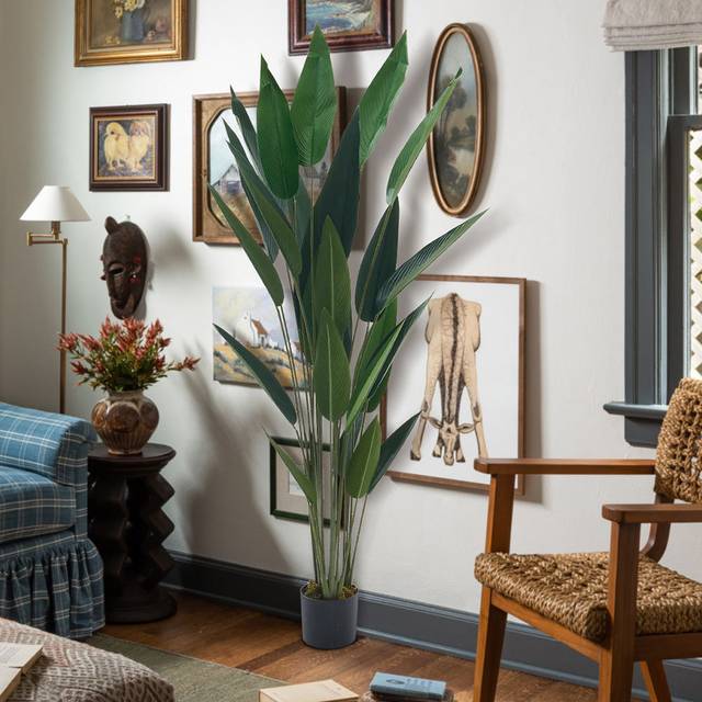 Artificial Bird of Paradise Plant - Realistic Tropical Decor, No Care Needed (163cm H x 20cm W x 20cm D)