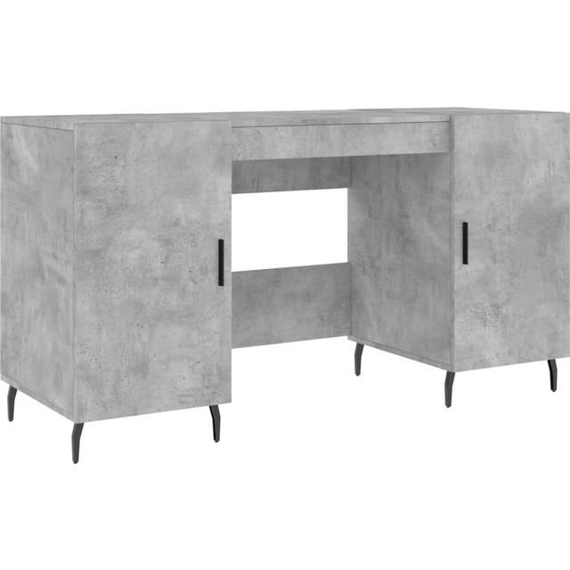 Jinlefu - vidaXL Desk Concrete Grey 140x50x75 cm Engineered Wood